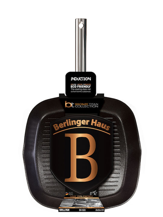 Berlinger Haus Bronze Titan Collection Grill aus Aluminium mit Antihaftbeschichtung 28cm