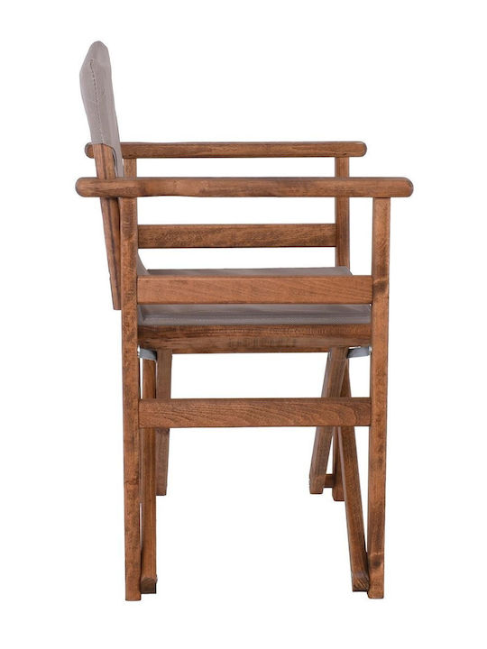 Scaun de regizor Lemn Walnut, Sand Beige 52x28x105cm