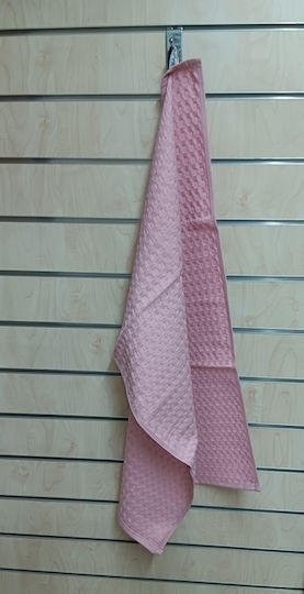 Klotsotiras Geschirrtuch aus 100% Baumwolle in Rosa Farbe 45x75cm