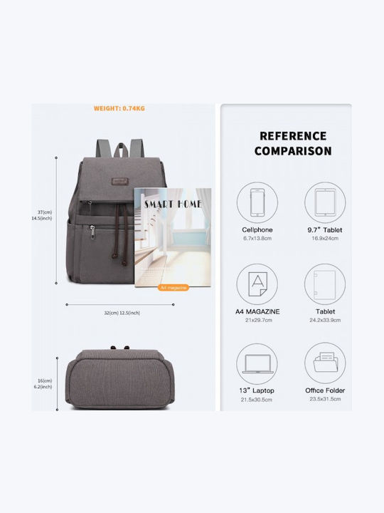Miss Lulu Backpack Gray