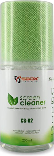 Sbox Καθαριστικό Οθόνης Screen Cleaner with Cloth 200ml