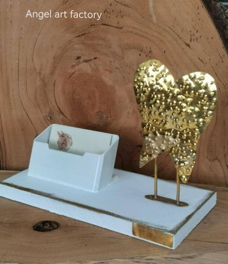 Zahnärzte Visitenkartenhalter Holz Metallbasis