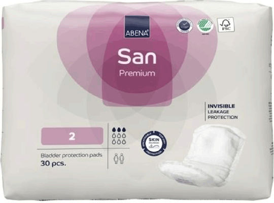 Abena San Premium No2 Unisex Incontinence Pad Normal Flow 3 Drops 30pcs
