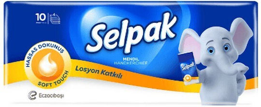 Selpak Lotion 4φυλλα Χαρτομάντηλα 10τμχ