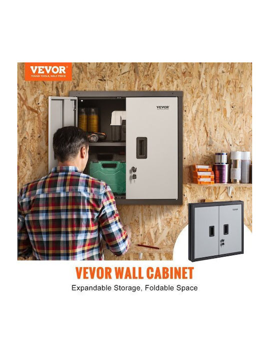 Vevor Folding Wall Cabinet Metal Garage Cabinet 26" Black Bgsgjj120lbseczz6v0
