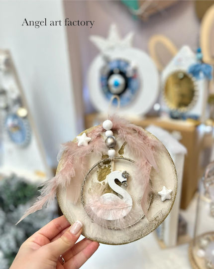 Hängender Schwan Ornament Hölzern