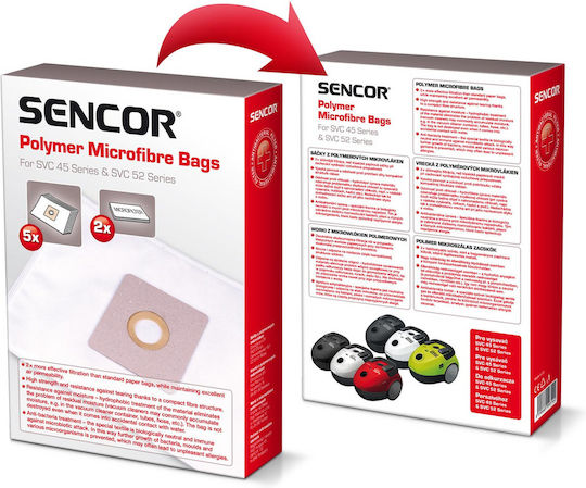 Sencor Vacuum Bags 5pcs Compatible with Sencor Vacuum Model Svc 90xx