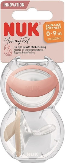 Nuk Mommy Feel Orthodontic Pacifiers Silicone with Case Orange & Beige for 0-9 months 2pcs