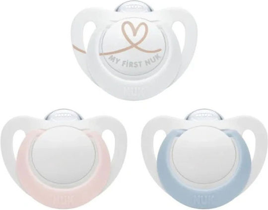 Nuk Star Pacifier Rubber with Case Pink / White for 0-6 months