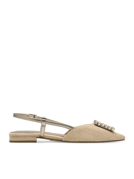 Damen Ballerinas Slingback in Beige Farbe