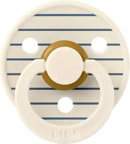 Bibs Colour Pacifiers Silicone Pin Ivory / Steel Blue for 0+ months 2pcs