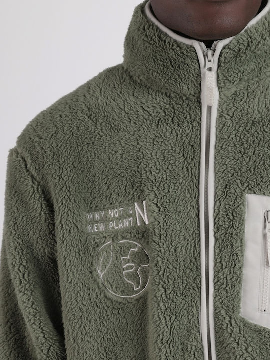 Admas Χειμερινή Ανδρική Ρόμπα Fleece Πράσινη
