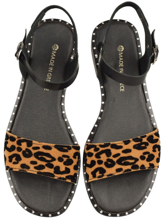 Sandale Casual Damă Din Piele Animal Print