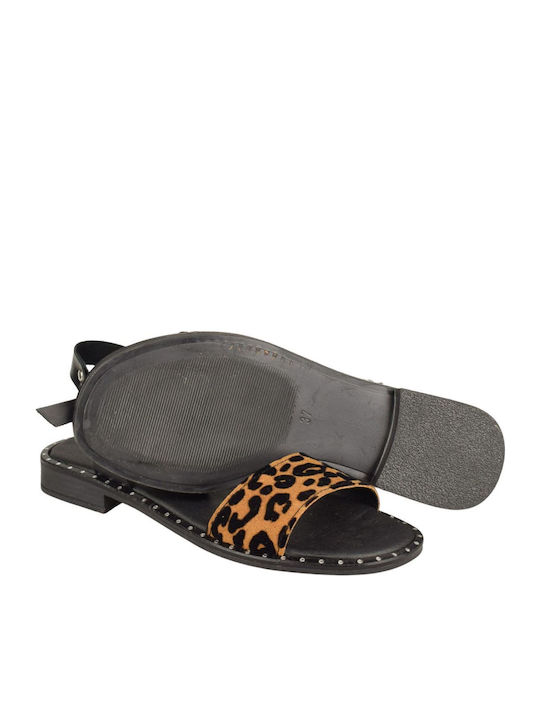 Sandale Casual Damă Din Piele Animal Print