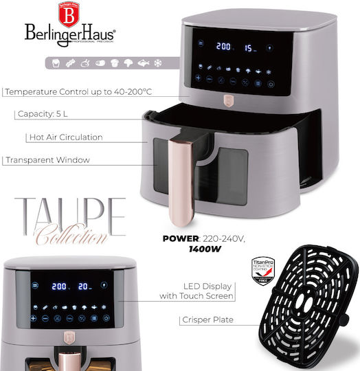 Berlinger Haus Air Fryer 5lt Μπεζ BH-9491