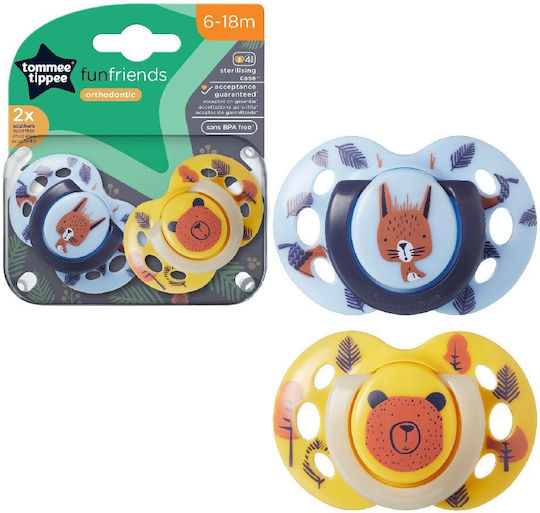 Tommee Tippee Ορθοδοντικές Πιπίλες Σιλικόνης Fun Style για 6-18 μηνών 2τμχ