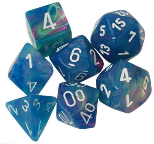 Chessex Der Ruf des Cthulhu Festive Polyhedral Würfel Wasserlilie mit Weiß 7Stück 27546
