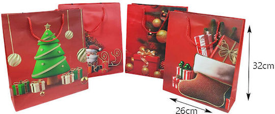 Christmas Bag for Gift 26x32cm. 12pcs (Various Colors/Designs)