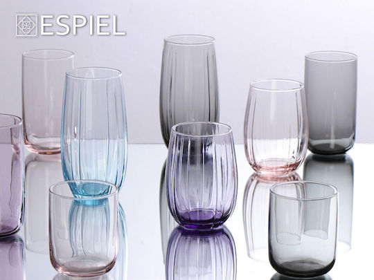Espiel Iconic Ld Glas Wasser aus Glas in Lila Farbe 365ml