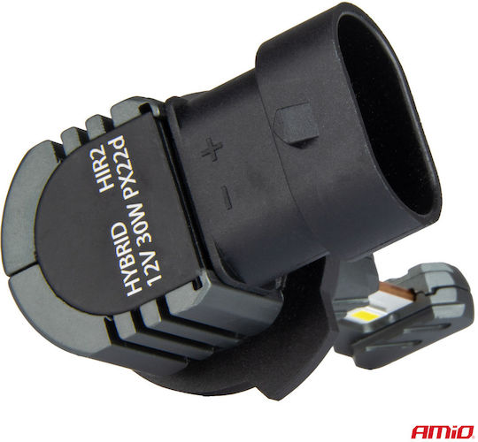 AMiO Λάμπες Αυτοκινήτου HIR2-9012 Canbus LED Ψυχρό Λευκό 60W 2τμχ