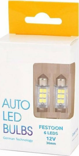 Autoline Lampen Auto Canbus LED 6000K Kaltes Weiß 12V 2Stück