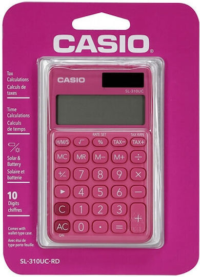 Casio Calculator Pocket 10 Digits in Red Color 1pcs