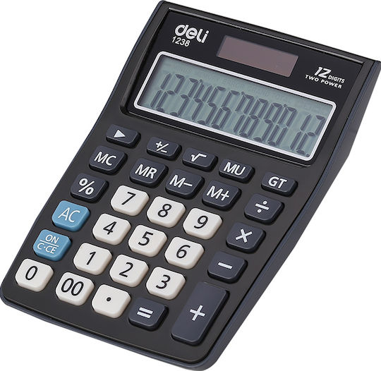 Deli Calculator 12 Digits in Gray Color 1pcs