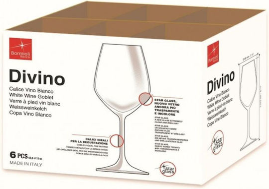 Bormioli Rocco Σετ Ποτήρια από Γυαλί Κολωνάτα 440ml 6τμχ