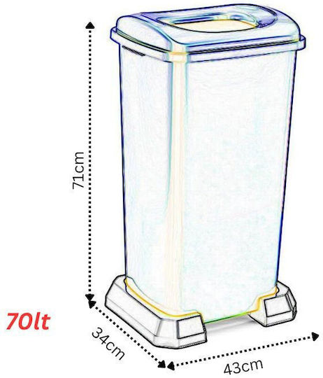 4398 Recycling Plastic Waste Bin 70lt Green
