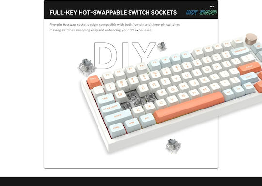 VGN N75 PRO Drahtlos Gaming Tastatur mit RGB-Beleuchtung (Englisch US) Jelly Orange