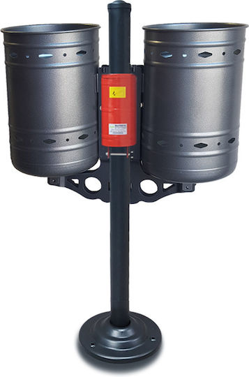 Green City International Metallic Waste Bin 2x35lt Gray