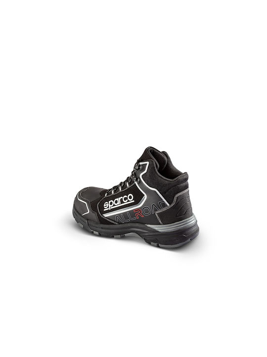Sparco All Road High Αδιάβροχο Μποτάκι Ασφαλείας Μαύρο S3 με Πιστοποίηση P, E,SRC