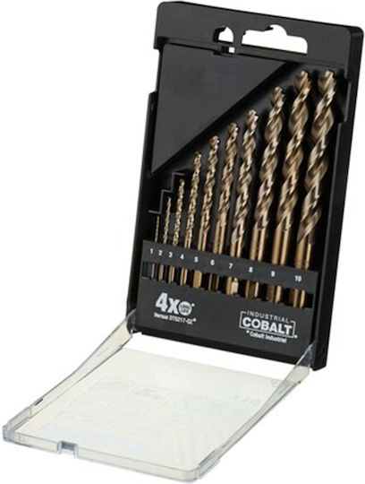 DEWALT Set of 10 Drills Cobaltium with Cylindrical Shank for Metal