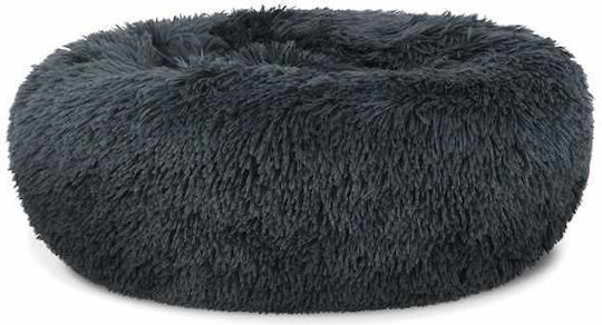 Round Pet Bed Non-stick Surface Warm Soft Materials 40 Cm 2 Brushes Removing Lint Pet Hair