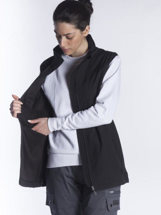 Fageo Softshell Men's Safety Vest with Fleece Lining Black
