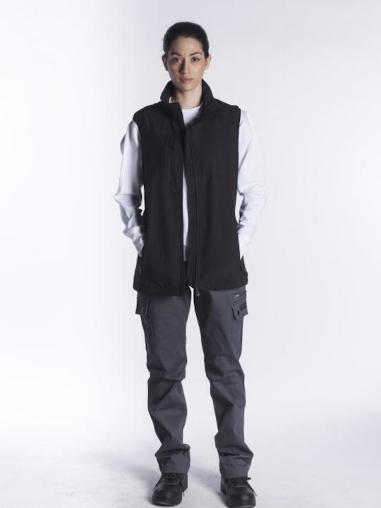 Fageo Softshell Men's Safety Vest with Fleece Lining Black