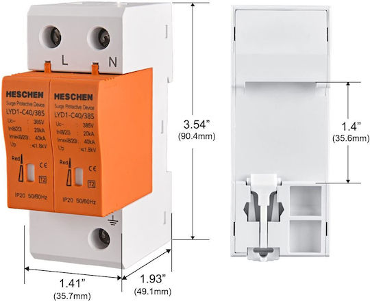 Heschen Automatic Circuit Breaker Double-pole AC/DC 802605