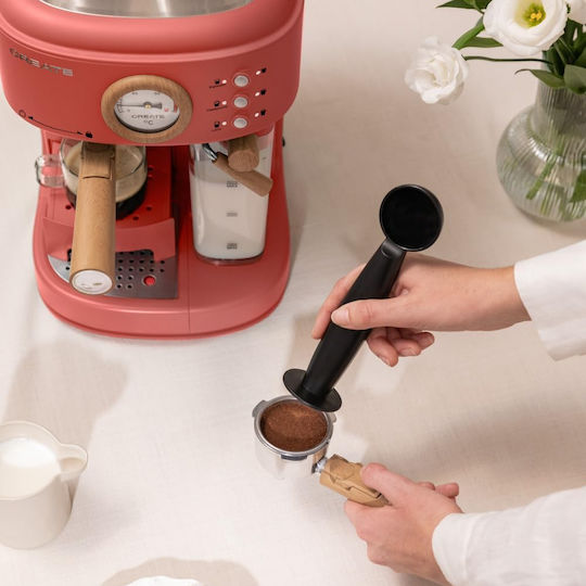 Create Thera Retro Pro Mașină de Espresso 1250W Presiune 20bar pentru Cappuccino Portocalie