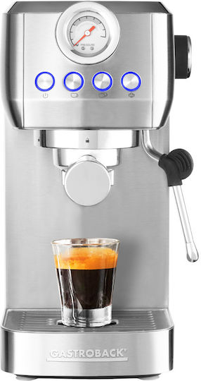 Gastroback Μηχανή Espresso 1350W Πίεσης 15bar Ασημί
