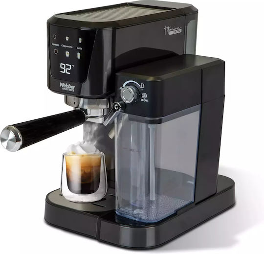 Webber Automat de Espresso 1350W Presiune 20bar pentru Cappuccino Neagră