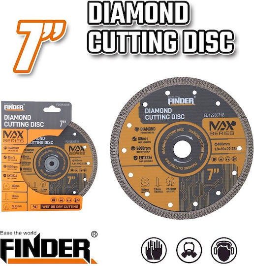 Finder Δίσκος Κοπής Δομικών Υλικών 180mm