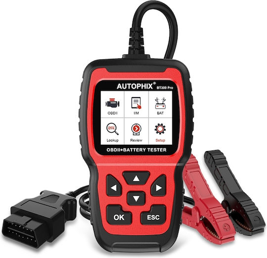 Autophix Bt300pro Auto Tester Clamps Code Reading Battery Tester 12v 100-2000 Cca Red