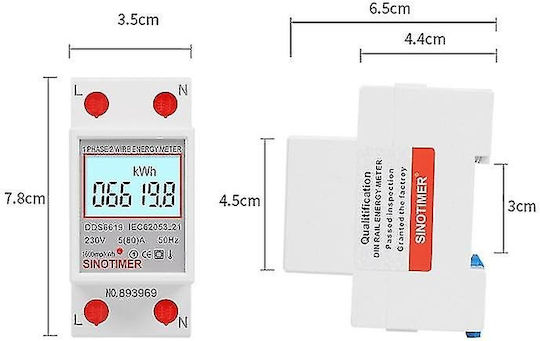 Sinotimer Voltmetru Panou Electric Digital Șină Monofazic