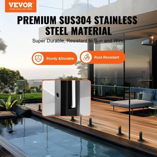 Vevor Glasklemme 10 Stück quadratische Basis Geländer Glas 0,31"-0,47" Schwarz Bllgjhsfxpt1qw8pav0