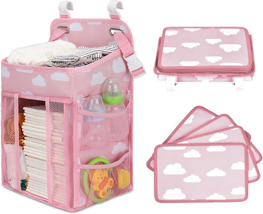 Organizator pentru Pătuț Tecos Scutece Accesorii Alte Esențiale Creștere Bebeluș 43x28x20cm Opțiune de Agățare Pătuț Roz