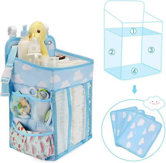 Bett Organizer Tecos Windeln Zubehör Weitere Essentials Babypflege 43x28x20cm Hängeoption Bett Blau
