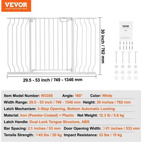 Vevor Divider Dog made of Plastic in White Color 134.62 x 74.93 x 134.6cm