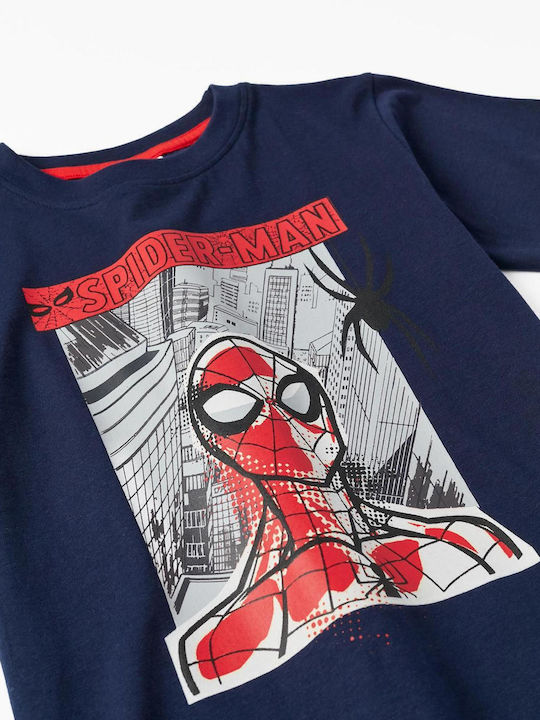 Kids' Shirt Short Sleeve Blue Spider-man