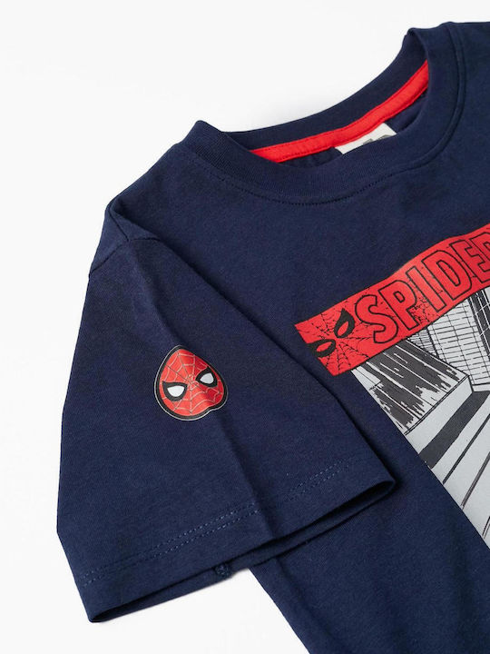 Kids' Shirt Short Sleeve Blue Spider-man