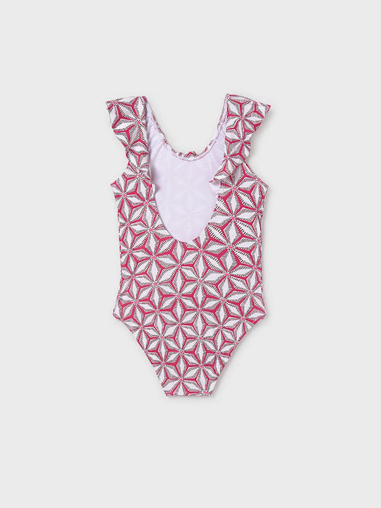 Mayoral Kids Swimwear One-Piece White Fuchsia